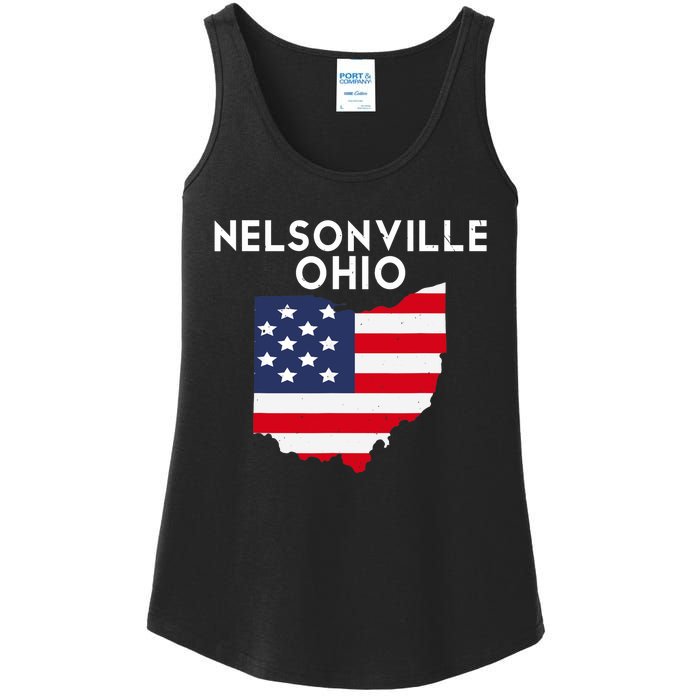 Nelsonville Ohio USA State America Travel Ohioan Ladies Essential Tank