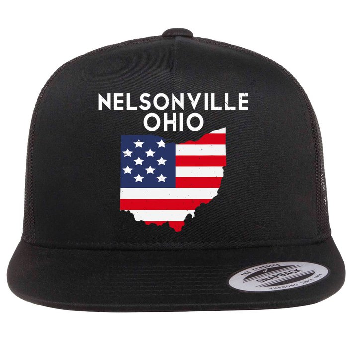 Nelsonville Ohio USA State America Travel Ohioan Flat Bill Trucker Hat