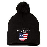 Nelsonville Ohio USA State America Travel Ohioan Pom Pom 12in Knit Beanie