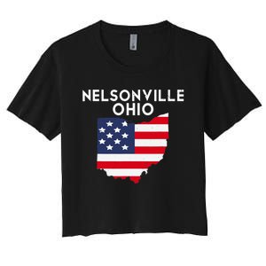 Nelsonville Ohio USA State America Travel Ohioan Women's Crop Top Tee