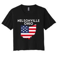 Nelsonville Ohio USA State America Travel Ohioan Women's Crop Top Tee