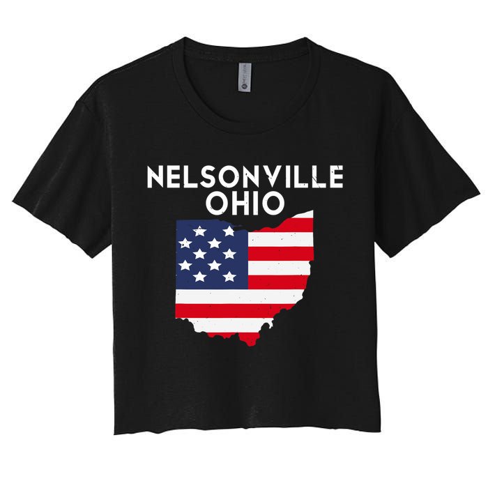 Nelsonville Ohio USA State America Travel Ohioan Women's Crop Top Tee