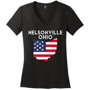 Nelsonville Ohio USA State America Travel Ohioan Women's V-Neck T-Shirt