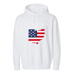 Nelsonville Ohio USA State America Travel Ohioan Garment-Dyed Fleece Hoodie