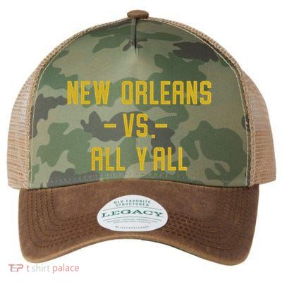 New Orleans Vs All Yall For YAll Funny Louisiana Vintage Legacy Tie Dye Trucker Hat