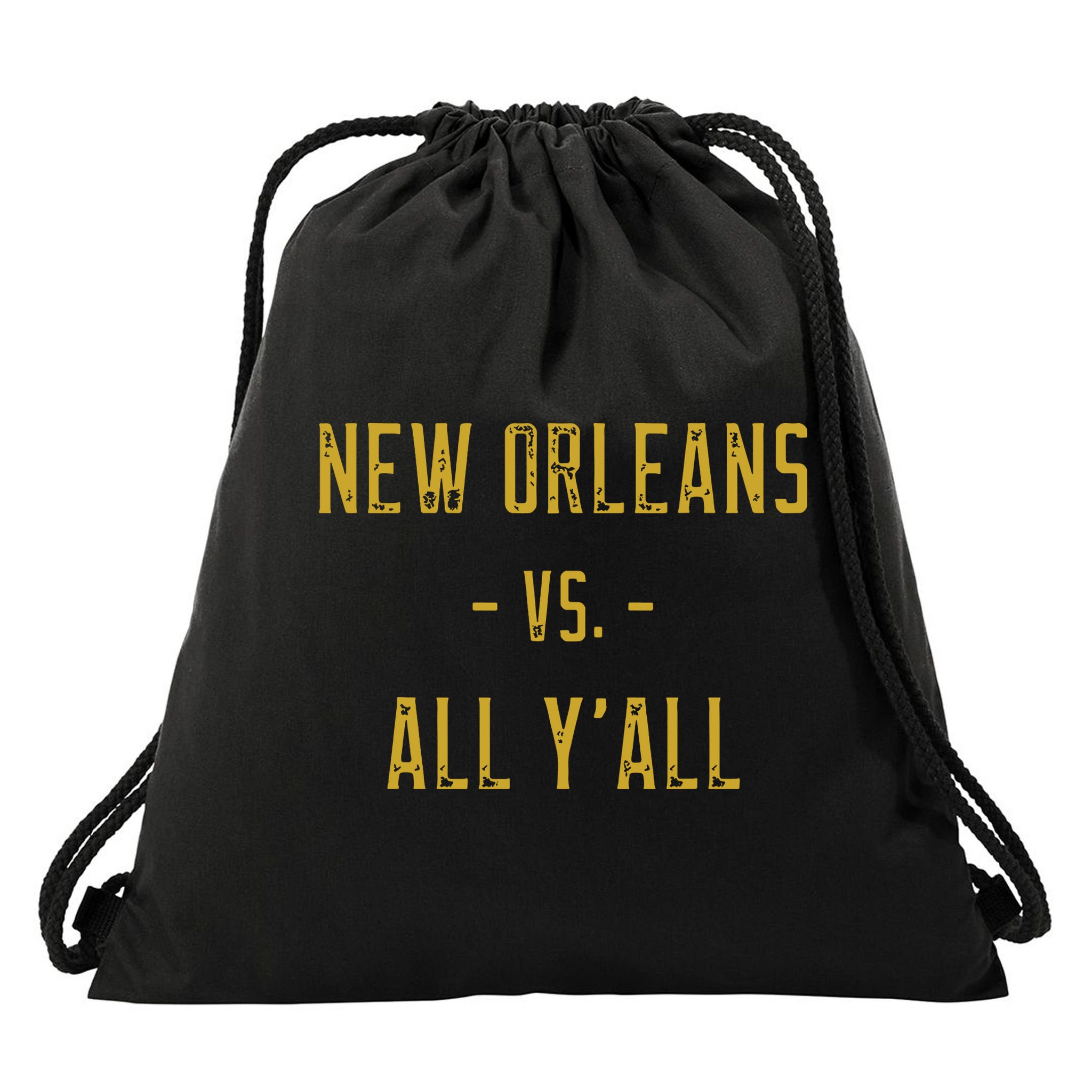 New Orleans Vs All Yall Sports Weathered Vintage Southern Drawstring Bag