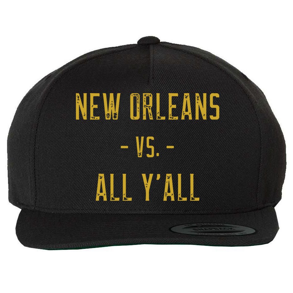New Orleans Vs All Yall Sports Weathered Vintage Southern Wool Snapback Cap