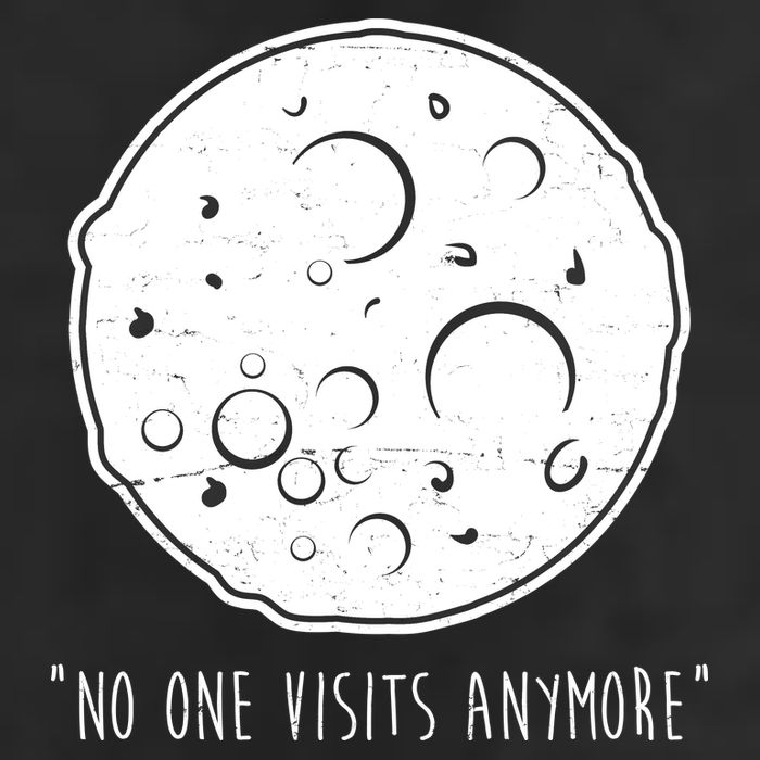 No One Visits Anymore Moon Space Garment-Dyed Heavyweight T-Shirt