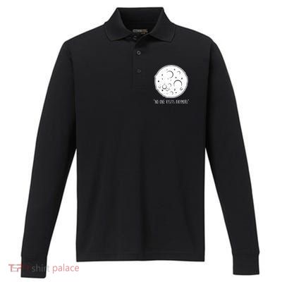 No One Visits Anymore Moon Space Performance Long Sleeve Polo