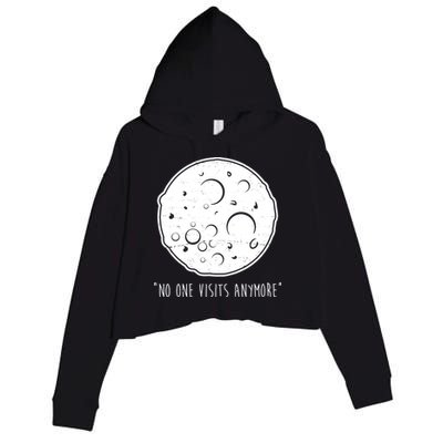 No One Visits Anymore Moon Space Crop Fleece Hoodie