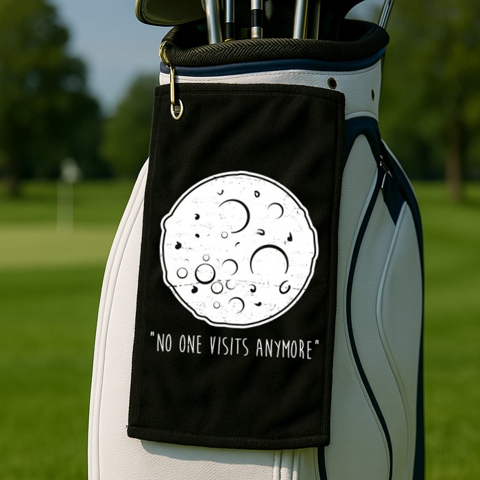 No One Visits Anymore Moon Space Golf Towel