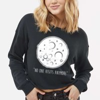 No One Visits Anymore Moon Space Cropped Pullover Crew