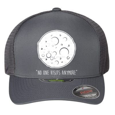 No One Visits Anymore Moon Space Flexfit Unipanel Trucker Cap