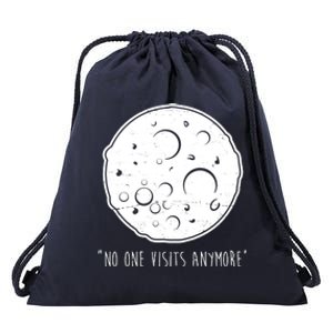 No One Visits Anymore Moon Space Drawstring Bag