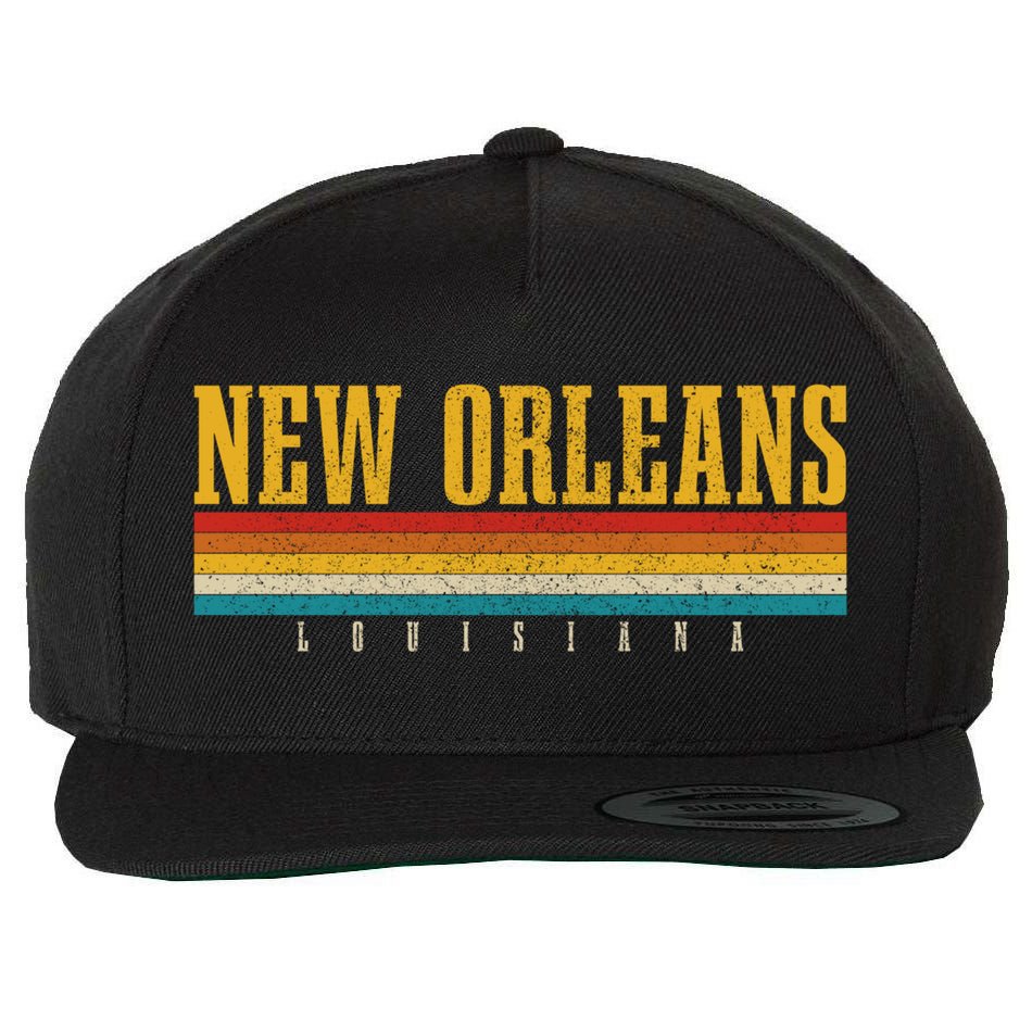 New Orleans Vintage Louisiana Gift Wool Snapback Cap
