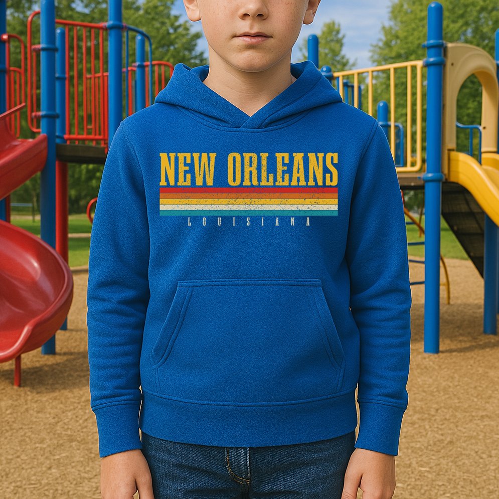 New Orleans Vintage Louisiana Gift Kids Hoodie