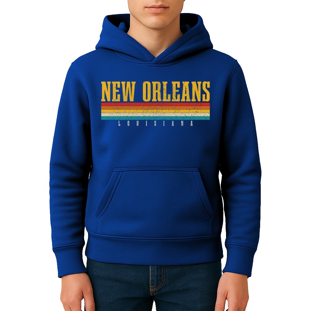 New Orleans Vintage Louisiana Gift Kids Hoodie