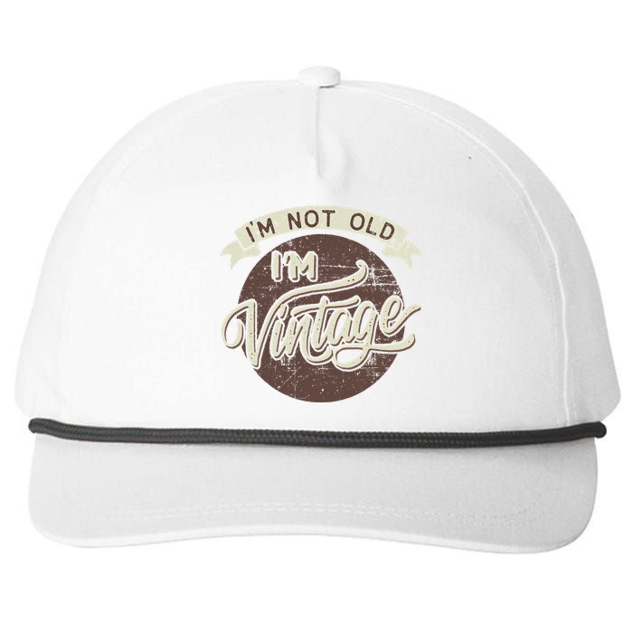 Not Old Vintage Funny Old Man Funny Dad Snapback Five-Panel Rope Hat