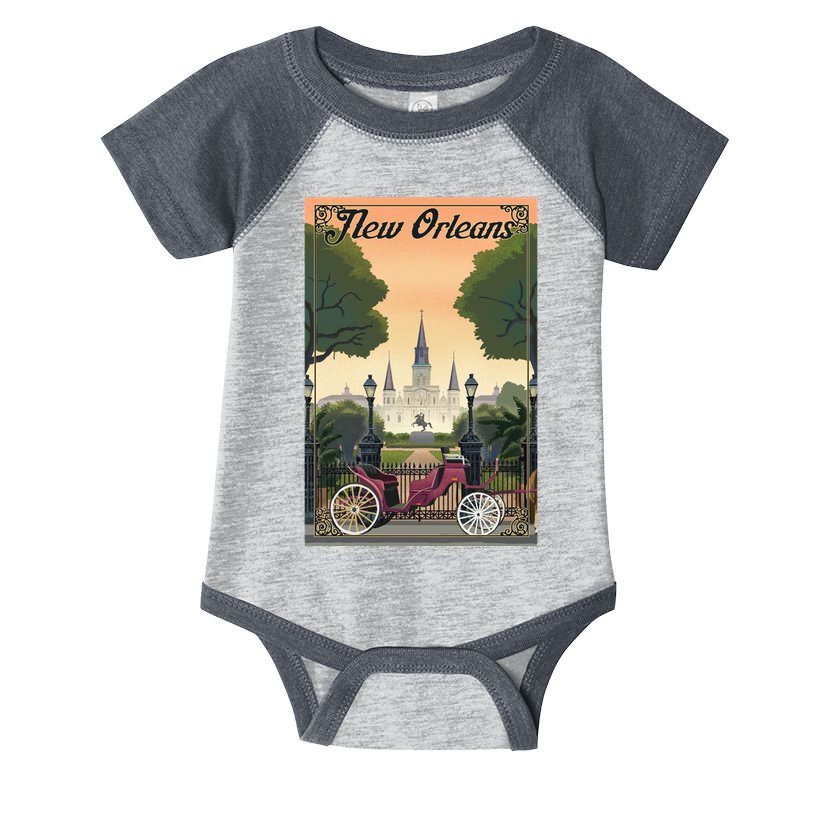 New Orleans Vintage Travel Poster Infant Baby Jersey Bodysuit