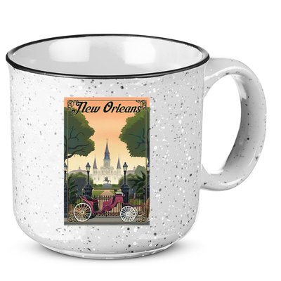 New Orleans Vintage Travel Poster 15oz Campfire Ceramic Mug