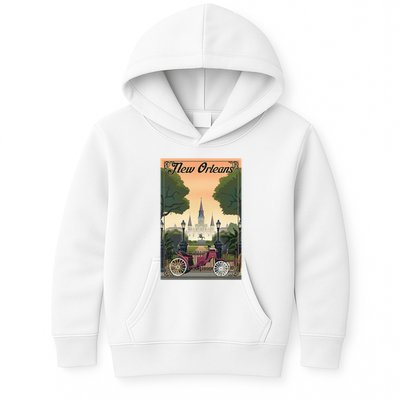 New Orleans Vintage Travel Poster Kids Hoodie
