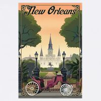 New Orleans Vintage Travel Poster Wool Snapback Cap