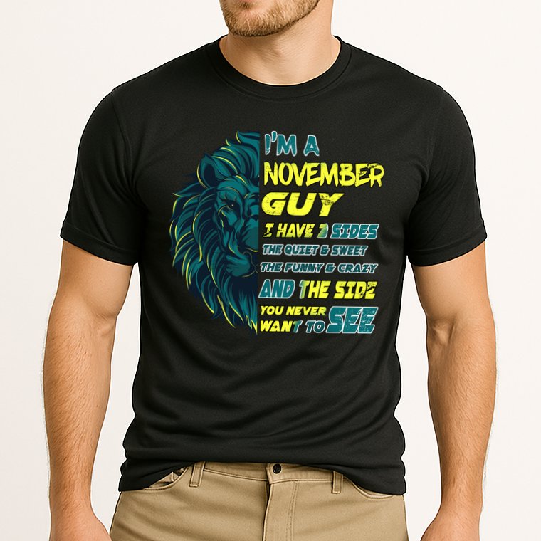 November Birthday Guy Has 3 Sides Sweet Funny Crazy  Cooling Performance Crew T-Shirt