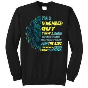 November Birthday Guy Has 3 Sides Sweet Funny Crazy  Sweatshirt