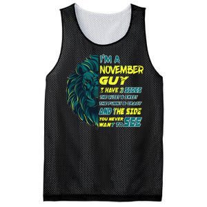 November Birthday Guy Has 3 Sides Sweet Funny Crazy  Mesh Reversible Basketball Jersey Tank