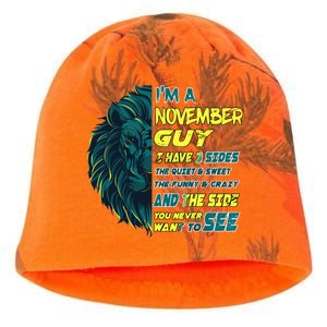 November Birthday Guy Has 3 Sides Sweet Funny Crazy  Kati - Camo Knit Beanie