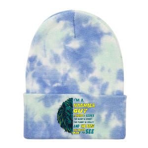 November Birthday Guy Has 3 Sides Sweet Funny Crazy  Tie Dye 12in Knit Beanie