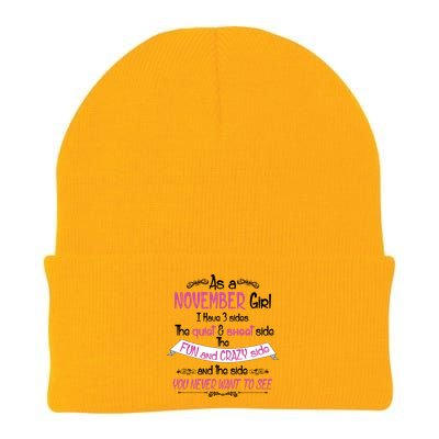 November Girl Sweet But Crazy Funny Birthday Knit Cap Winter Beanie