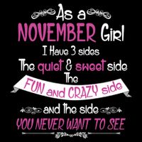 November Girl Sweet But Crazy Funny Birthday Drawstring Bag