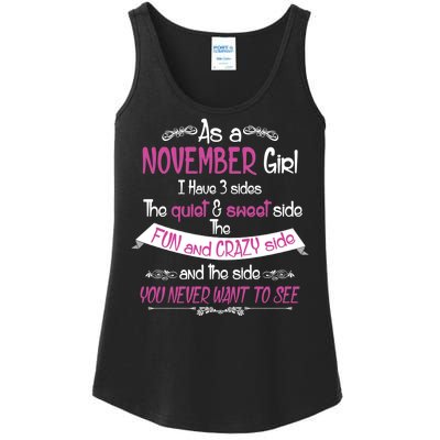 November Girl Sweet But Crazy Funny Birthday Ladies Essential Tank