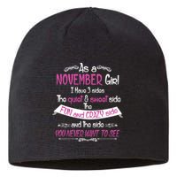 November Girl Sweet But Crazy Funny Birthday Sustainable Beanie