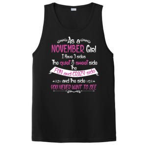 November Girl Sweet But Crazy Funny Birthday PosiCharge Competitor Tank