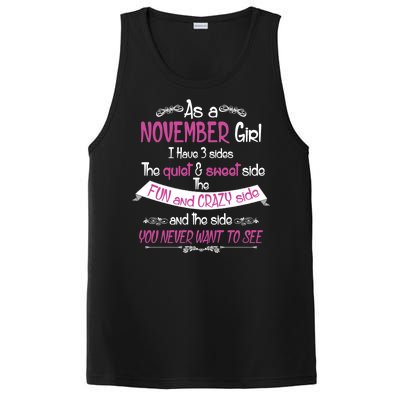 November Girl Sweet But Crazy Funny Birthday PosiCharge Competitor Tank