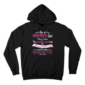 November Girl Sweet But Crazy Funny Birthday Tall Hoodie