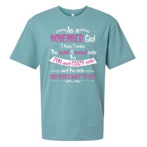 November Girl Sweet But Crazy Funny Birthday Sueded Cloud Jersey T-Shirt