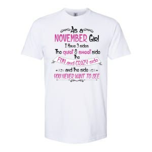 November Girl Sweet But Crazy Funny Birthday Softstyle CVC T-Shirt