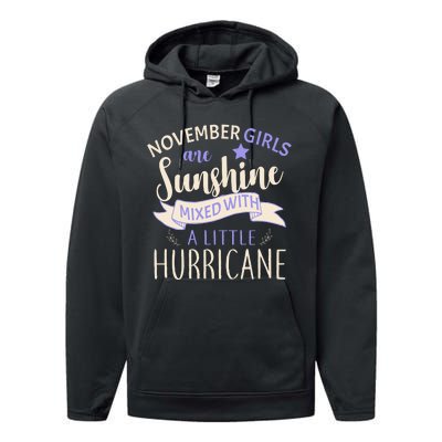 November Girls Are Sunshine Mixed With Hurricane Performance Fleece Hoodie