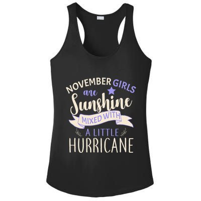 November Girls Are Sunshine Mixed With Hurricane Ladies PosiCharge Competitor Racerback Tank