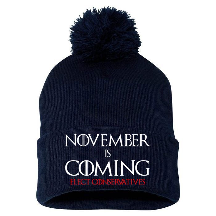 November is Coming Elect Conservatives Election Pom Pom 12in Knit Beanie