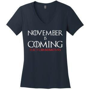 November is Coming Elect Conservatives Election Women's V-Neck T-Shirt