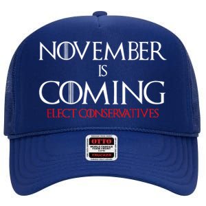 November is Coming Elect Conservatives Election High Crown Mesh Back Trucker Hat