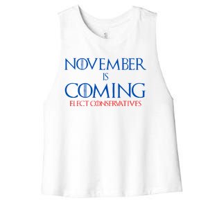 November is Coming Elect Conservatives Election Women's Racerback Cropped Tank