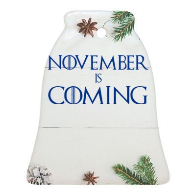 November is Coming Election Ceramic Bell Ornament