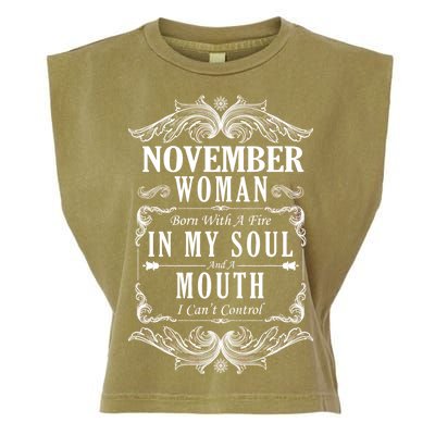 November Woman Funny Birthday Garment-Dyed Women's Muscle Tee