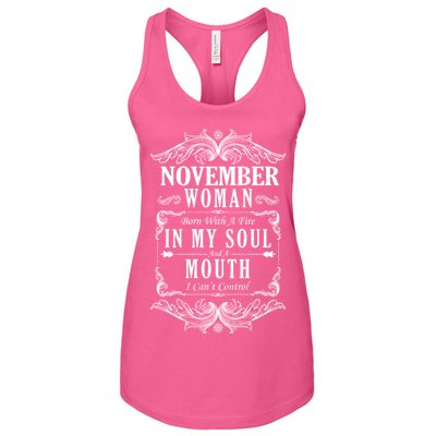 November Woman Funny Birthday Women's Racerback Tank