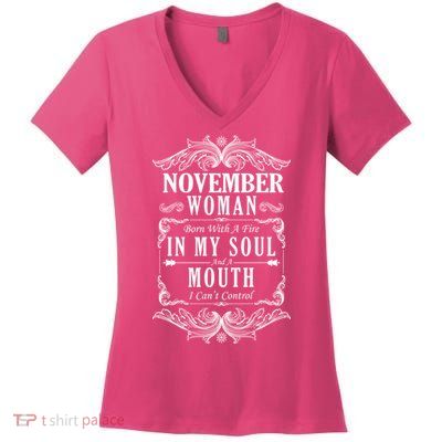 November Woman Funny Birthday Women's V-Neck T-Shirt
